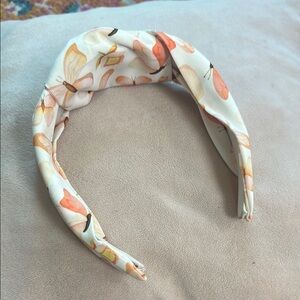 Floral Peach Butterfly Headband